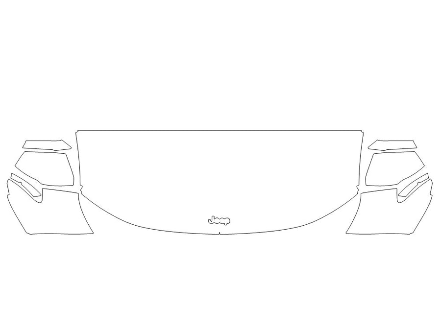 grand cherokee Avery Dennison Clear Bra Hood Precut PPF Diagram