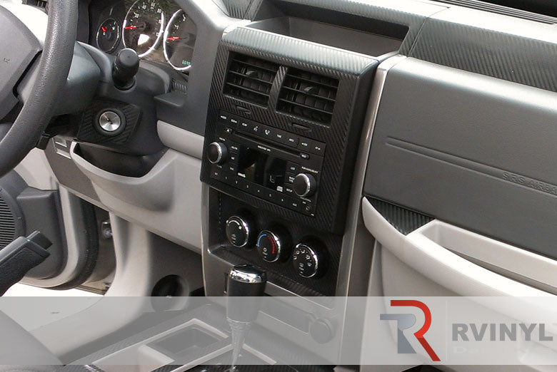 Jeep Liberty 2008 Dash Kits~Black Carbon Matte Dash Kits~2