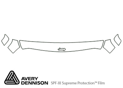 patriot Avery Dennison Clear Bra Hood Precut PPF Diagram