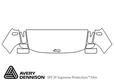 renegade Avery Dennison Clear Bra Hood Precut PPF Diagram