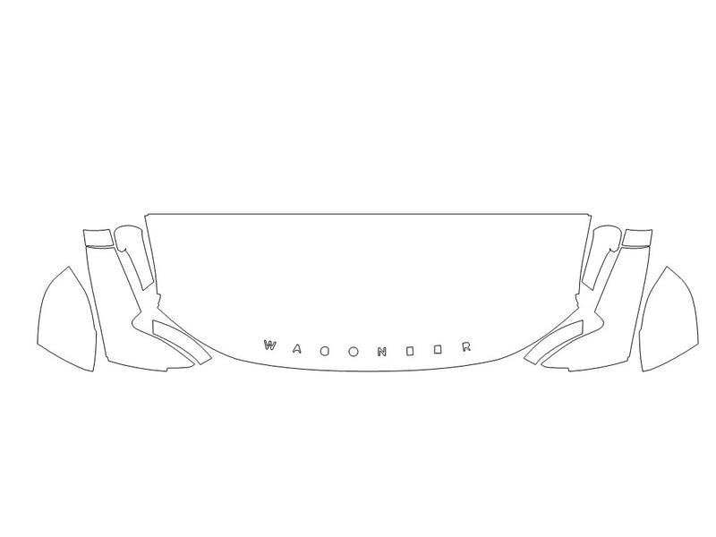 wagoneer Avery Dennison Clear Bra Hood Precut PPF Diagram