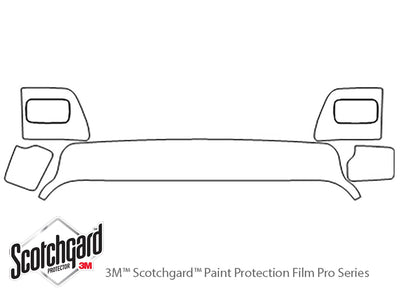 wrangler 3M Clear Bra Hood Precut PPF Diagram