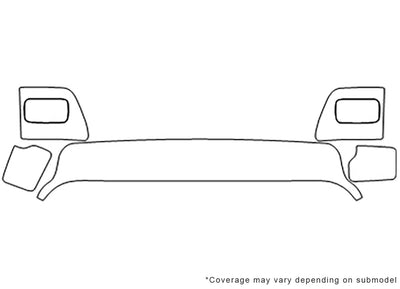 wrangler Avery Dennison Clear Bra Hood Precut PPF Diagram