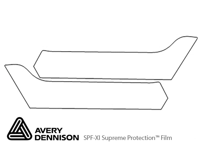 wrangler Avery Dennison Clear Bra Door Cup Precut PPF Diagram