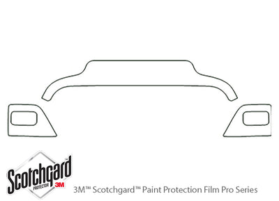 wrangler 3M Clear Bra Hood Precut PPF Diagram