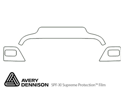wrangler Avery Dennison Clear Bra Hood Precut PPF Diagram