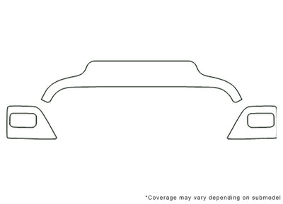 wrangler 3M Clear Bra Hood Precut PPF Diagram