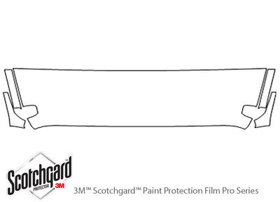 wrangler 3M Clear Bra Hood Precut PPF Diagram