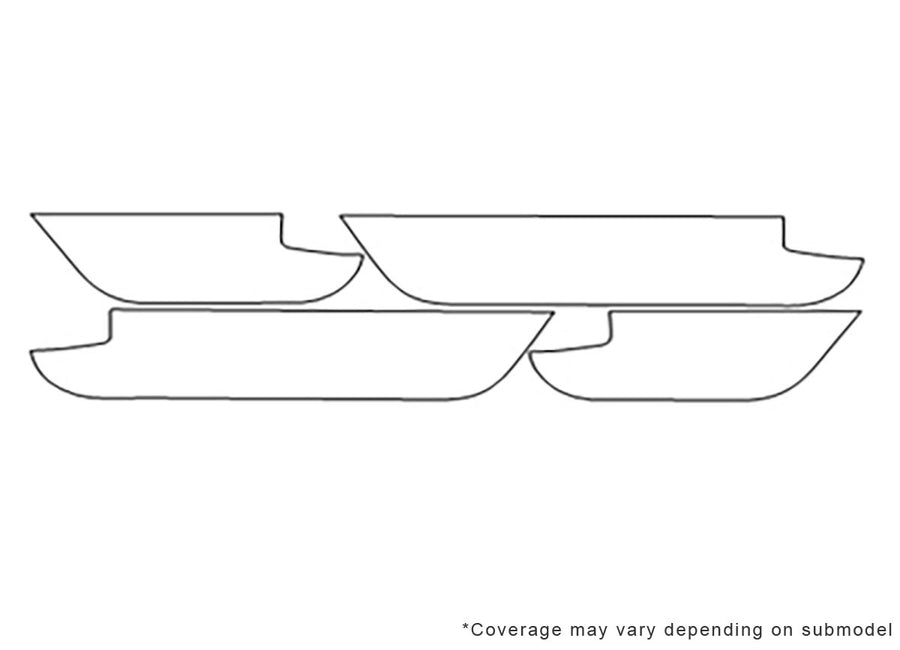 wrangler 3M Clear Bra Door Cup Precut PPF Diagram