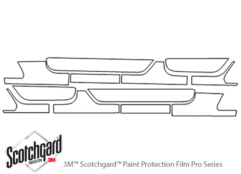 wrangler 3M Clear Bra Door Cup Precut PPF Diagram