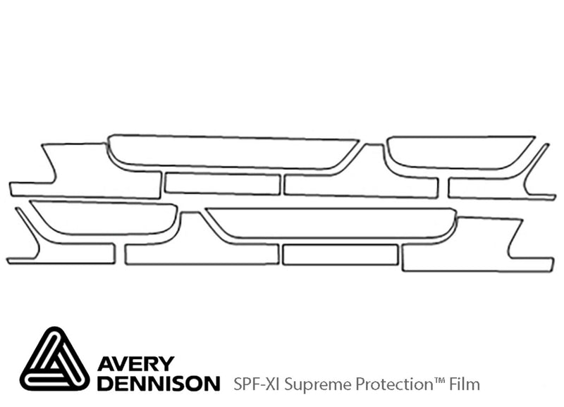 wrangler Avery Dennison Clear Bra Door Cup Precut PPF Diagram