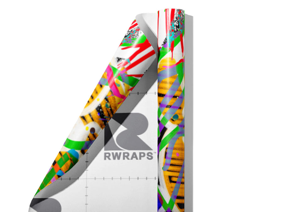 Jet Set Graffiti Wrap Film Sheets~Rwraps Series 914 Jet Set Graffiti Scrolled Sheet~3