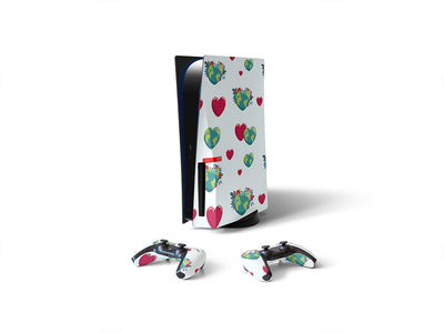 join hands heart Sony PS5 DIY Skin