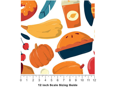 Joyful Bounty Americana Vinyl Film Pattern Size 12 inch Scale~Rwraps Joyful Bounty Americana Sizing Chart~3