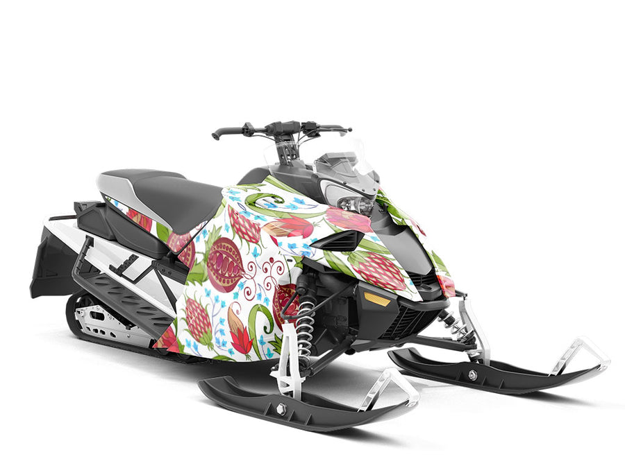 Joyful Dahlia Floral Custom Wrapped Snowmobile