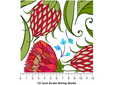 Joyful Dahlia Floral Vinyl Film Pattern Size 12 inch Scale~Rwraps Joyful Dahlia Floral Sizing Chart~2