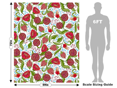 Joyful Dahlia Floral Vehicle Wrap Scale~Rwraps Series 914 Joyful Dahlia Floral Measurements~1