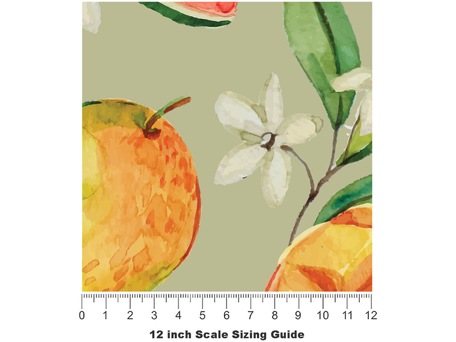 Juicy Sweet Fruit Vinyl Film Pattern Size 12 inch Scale~Rwraps Juicy Sweet Fruit Sizing Chart~2
