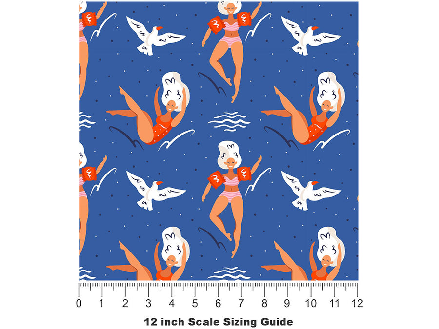 Jump In Summertime Vinyl Film Pattern Size 12 inch Scale~Rwraps Jump In Summertime Sizing Chart~2