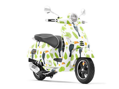 Jungle Greens Birds Vespa Scooter Wrap Film