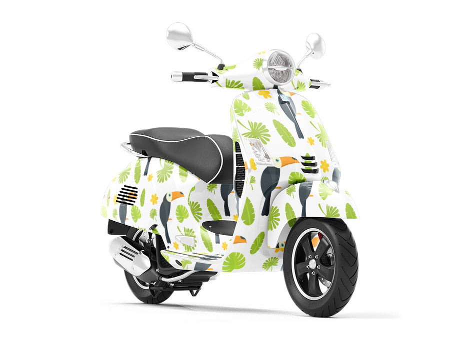 Jungle Greens Birds Vespa Scooter Wrap Film