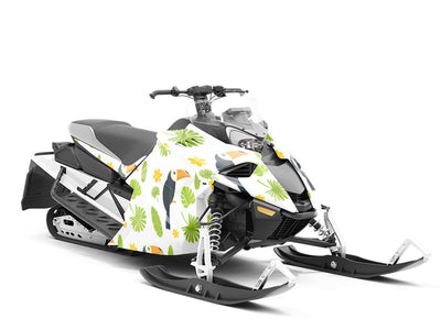 Jungle Greens Birds Custom Wrapped Snowmobile