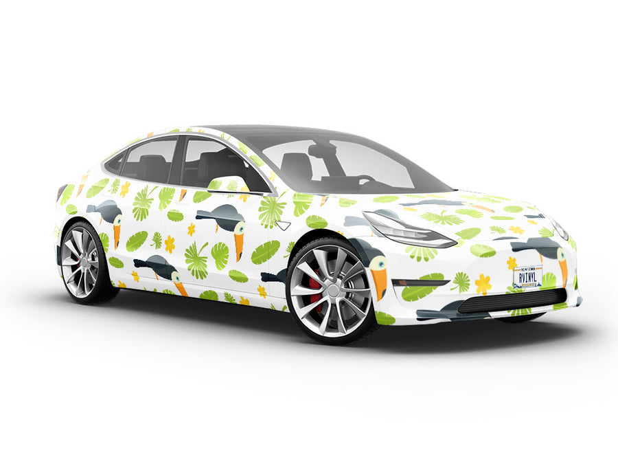 Jungle Greens Birds Vehicle Vinyl Wrap