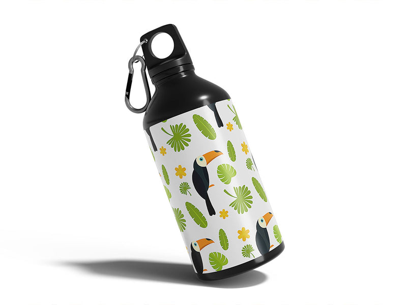 jungle greens bird Water Bottle DIY Stickers