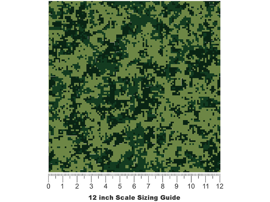 Jungle Pixel Camouflage Vinyl Film Pattern Size 12 inch Scale~Rwraps Jungle Pixel Camouflage Sizing Chart~3