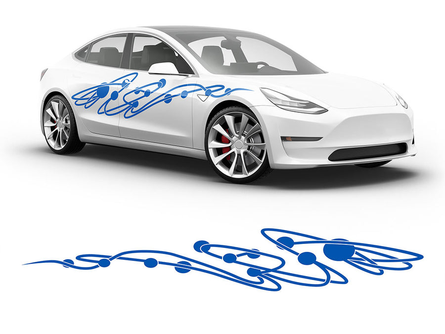 3M Azure Blue Jupiter Body Graphic~Full Side Auto Decal Kit~0