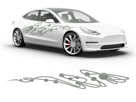 3M Light Gray Jupiter Body Graphic~Full Side Auto Decal Kit~0