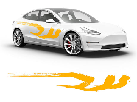 3M Sunflower Yellow Kanji Body Graphic~Full Side Auto Decal Kit~0