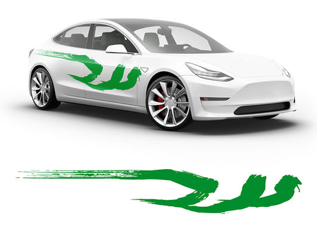 3M Bright Green Kanji Body Graphic~Full Side Auto Decal Kit~0