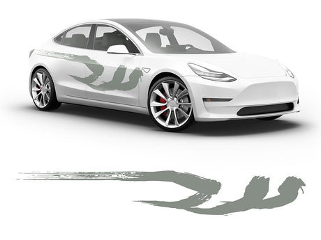3M Light Gray Kanji Body Graphic~Full Side Auto Decal Kit~0