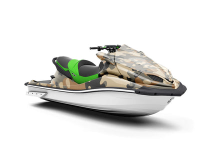 Khaki Woodland Camouflage Jet Ski Vinyl Customized Wrap