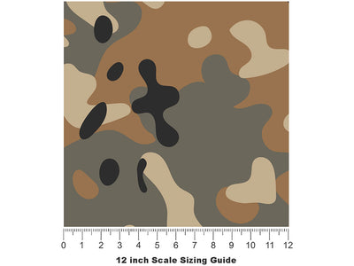 Khaki Woodland Camouflage Vinyl Film Pattern Size 12 inch Scale~Rwraps Khaki Woodland Camouflage Sizing Chart~3