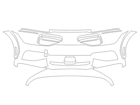 ev6 3M Clear Bra Bumper Precut PPF Diagram