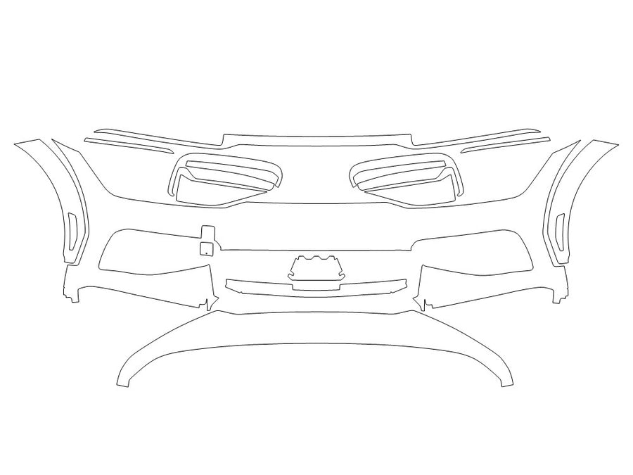 ev6 Avery Dennison Clear Bra Bumper Precut PPF Diagram