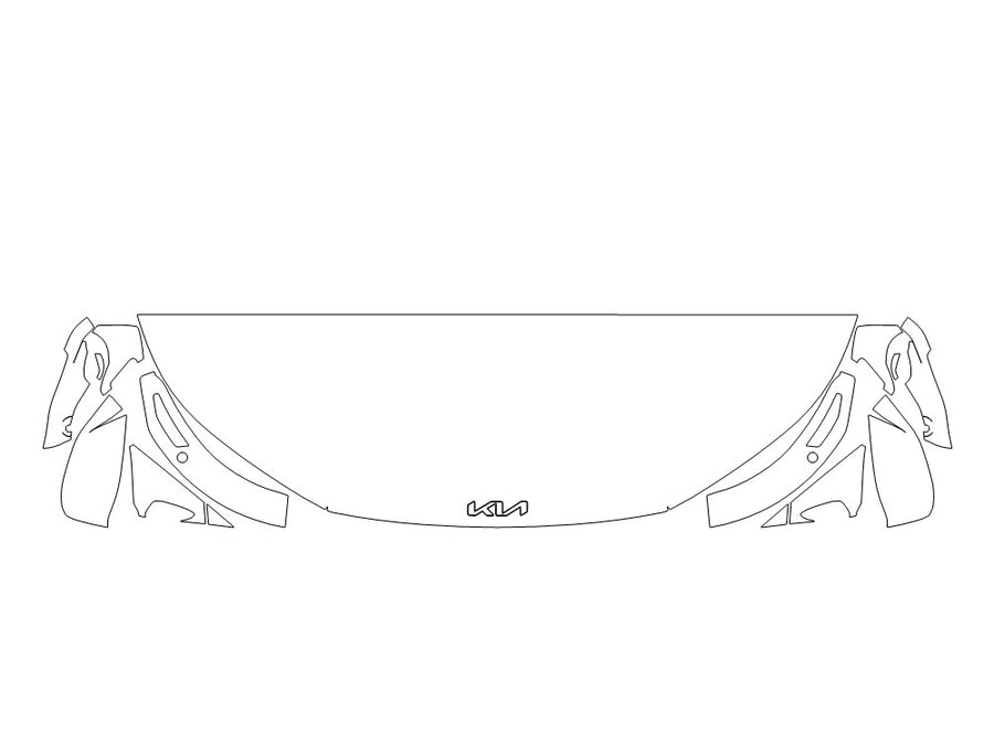 ev6 3M Clear Bra Hood Precut PPF Diagram