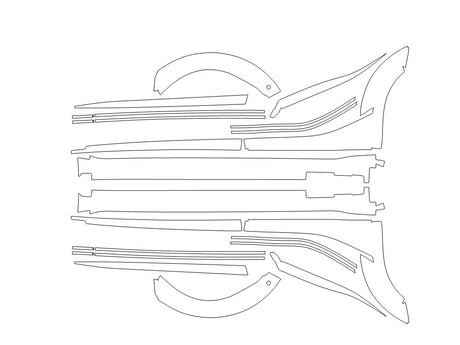 ev6 3M Clear Bra Door Cup Precut PPF Diagram