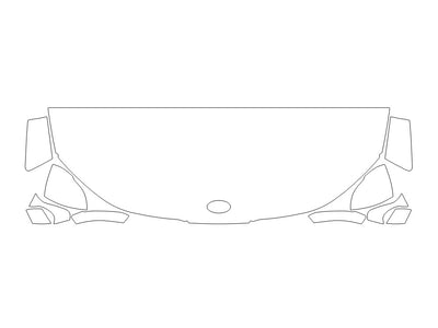 k5 Avery Dennison Clear Bra Hood Precut PPF Diagram