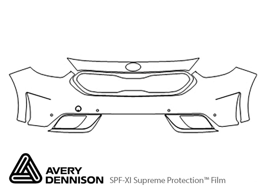 niro Avery Dennison Clear Bra Bumper Precut PPF Diagram