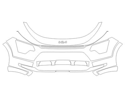niro 3M Clear Bra Bumper Precut PPF Diagram