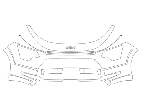 niro Avery Dennison Clear Bra Bumper Precut PPF Diagram