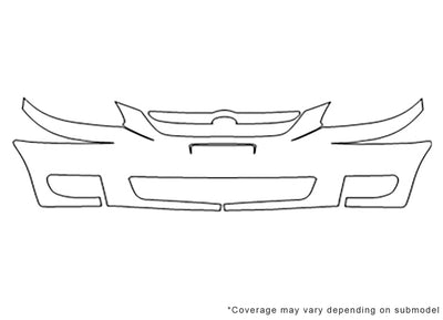 rio 3M Clear Bra Bumper Precut PPF Diagram