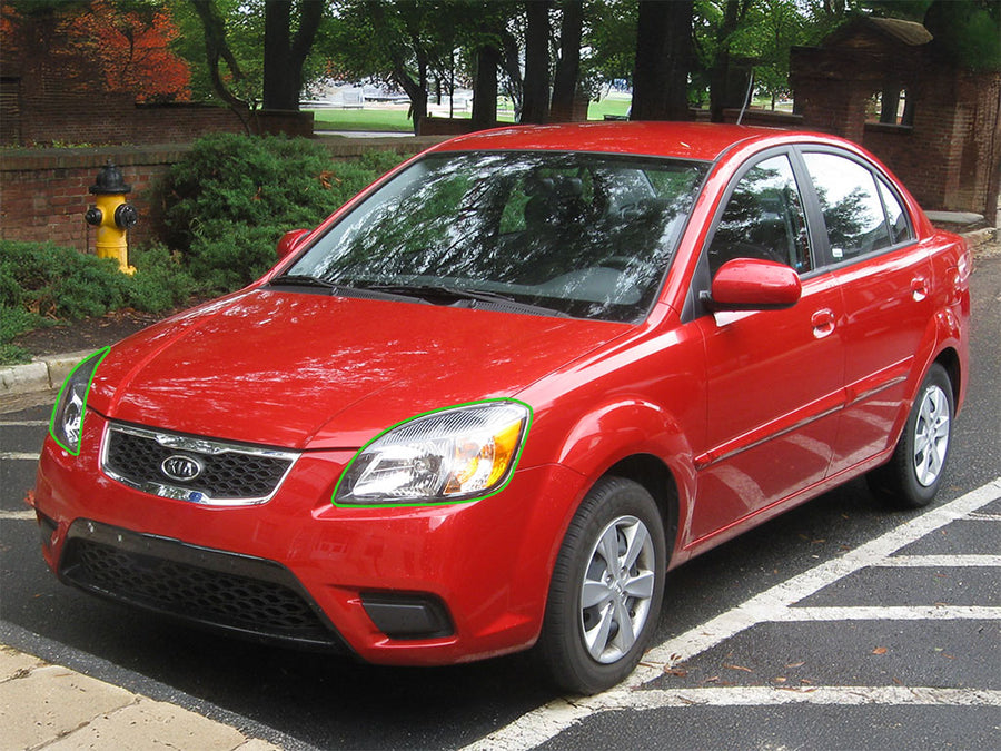 kia rio 2006-2011 Headlight Protection Installation Location