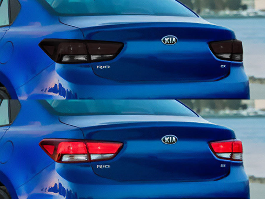 rio (sedan) Before and After Smoked Taillights