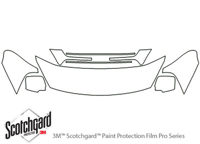 sedona 3M Clear Bra Hood Precut PPF Diagram