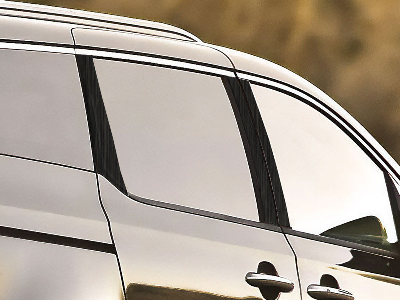 kia sedona 2006-2013 Brushed Aluminum Black Pillar Cover Diagram