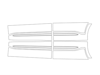 sorento Avery Dennison Clear Bra Door Cup Precut PPF Diagram